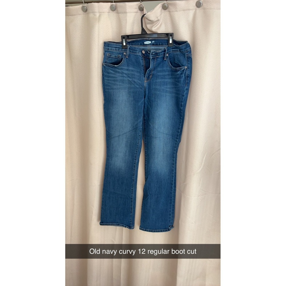 Old Navy Curvy Bootcut Jeans Womens Size 12 Regular Blue Medium Wash Denim - Picture 2 of 2